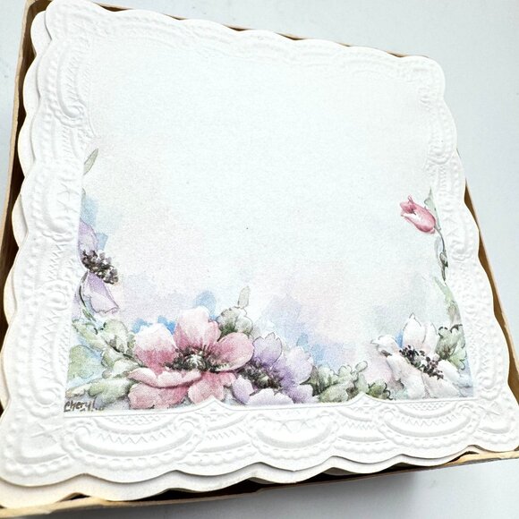 Carol's Rose Garden Vtg Fancy Notes 230 Die Cut Embossed Sheets 3 1/2"Notes 230 - Picture 2 of 4